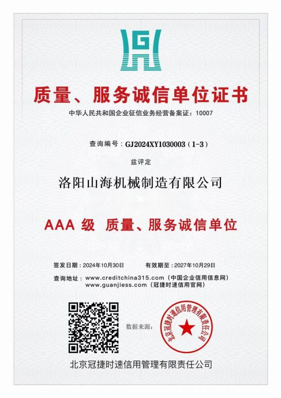 質(zhì)量、服務(wù)誠信單位證書